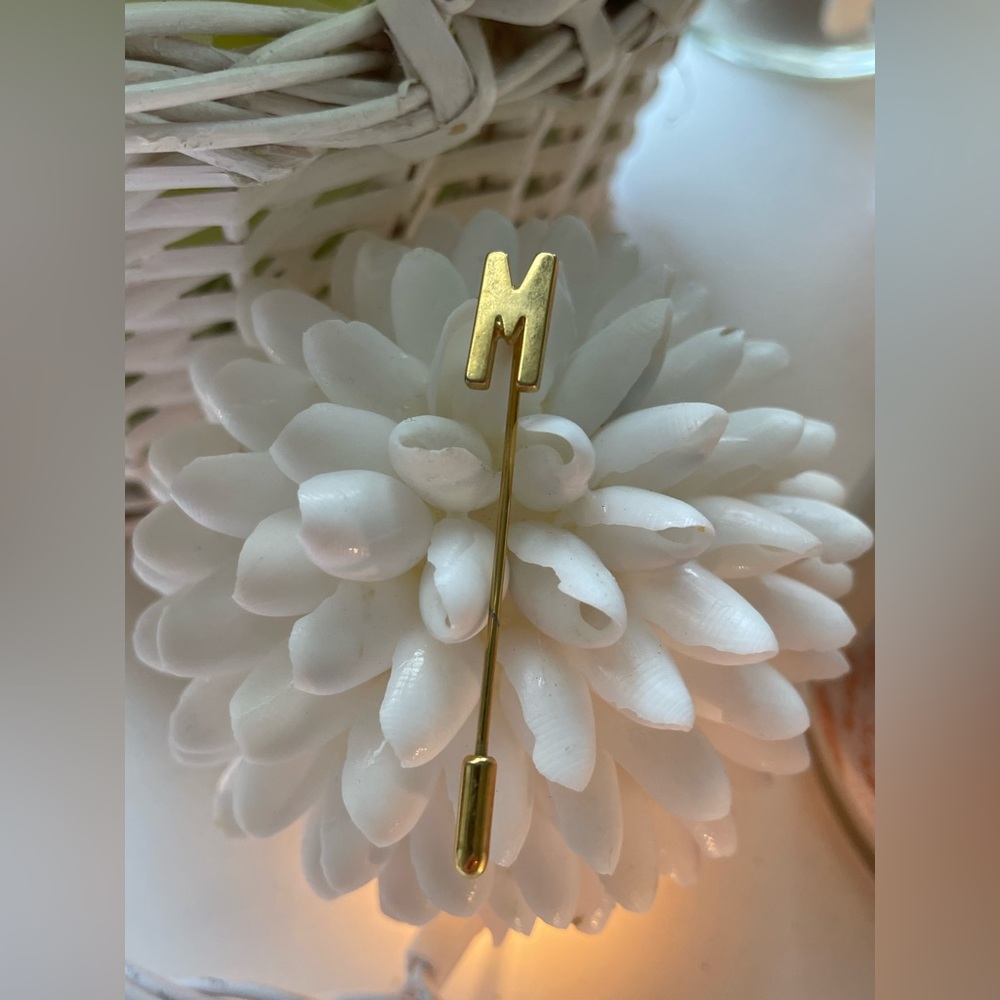 Vintage Gold Color “M” Initial Stick Pin